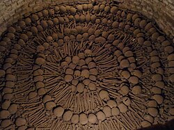 The Catacombs of the Basilica of San Francisco was the Old cemetery of the city during all the colonial times, until 1810. It contains bones of some 70,000 colonial people.[91]