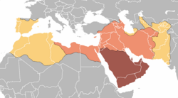 Map of the caliphate's expansion: Expansion under Muhammad, 622–632