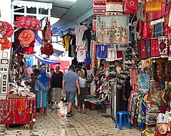 Shoppers at a souk in Tunisia