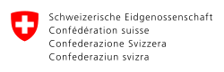 The logo of the Swiss Federal administration, in the four national languages of Switzerland