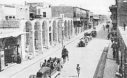 French general Henri Gouraud passing through the Old City of Aleppo nearly two months after its occupation by French forces in July 1920