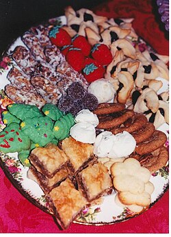 Traditional American Christmas cookie tray