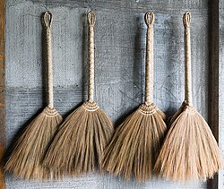 Typical Filipino handmade brooms in a restaurant of Banaue Municipal Town