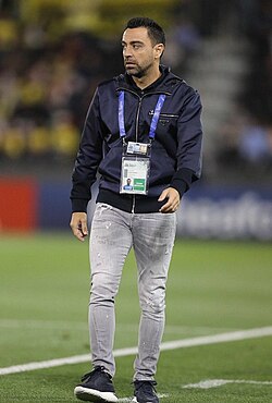 Xavi managing Al Sadd in an AFC Champions League match against Sepahan, 18 February 2020