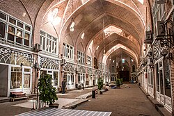 A covered market street in the Bazaar of Tabriz