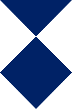 Royal blue and white shield