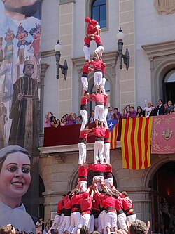The castells, human towers, are part of the Catalan culture since 1712 and were declared by UNESCO to be amongst the Masterpieces of the Oral and Intangible Heritage of Humanity.[30]