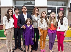 Peña Nieto with family in Atlacomulco on the 2012 election day.