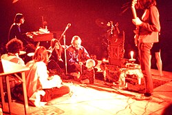 Timothy Leary, family and band on a lecture tour at State University of New York at Buffalo in 1969