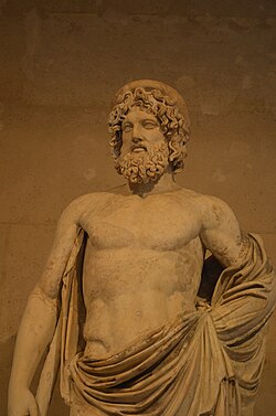 Asclepios, god of medicine. Marble Roman copy (2nd century CE) of a Greek original of the early 4th century BCE. Asclepios was not one of the Twelve Olympians, but popular with doctors like Pausanias, and their patients.