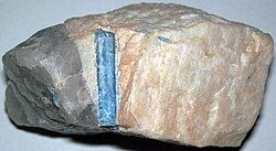 Aquamarine found in granite pegmatite