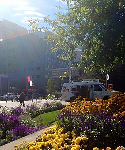 KTUU news van parked at Town Square Park