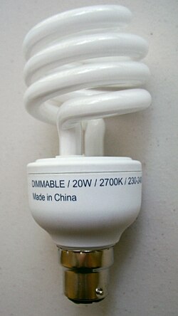 Dimmable integrated helical CFL that dims 2–100%, comparable to standard light bulb dimming properties