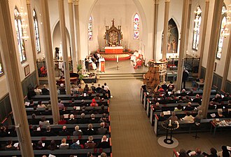 The Lutheran Mass being celebrated at Tønsberg Cathedral, Norway.