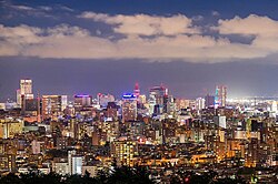 Skyline of Sapporo city, the most populous city in Hokkaido and the 5th most populous city in Japan