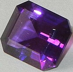 Emerald cut amethyst
