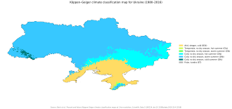 Köppen climate classification map of Ukraine
