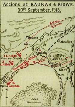 Falls Sketch Map 39 detail Actions at Kaukab and Kiswe