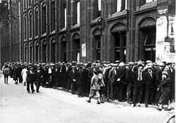 A line of unemployed people in Amsterdam, 1933