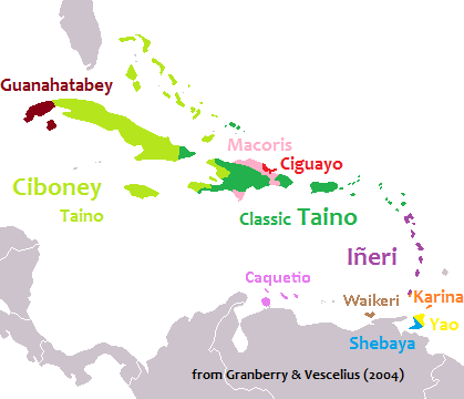 Pre-Columbian languages of the West Indies. Ciboney Taíno, Classic Taíno, and Iñeri were Arawakan, Karina and Yao were Cariban. Macorix, Ciguayo and Guanahatabey are unclassified.