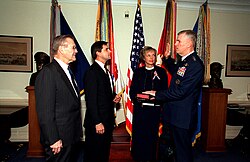 General Richard B. Myers is sworn in as Chairman of the Joint Chiefs of Staff