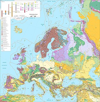 Surficial geology of Europe