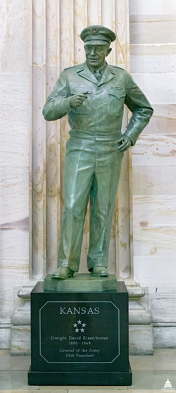A statue of Dwight D. Eisenhower by Jim Brothers stands in the rotunda of the United States Capitol in Washington, D.C.