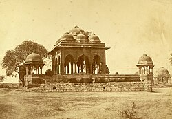 An 1858 photograph by Robert Christopher Tytler and Harriet Tytler of a mosque in Meerut where some of the rebel soldiers may have prayed