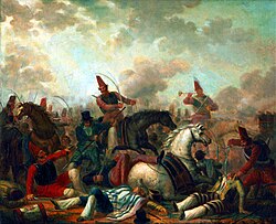 Cavalry fight in the age of Rosas, c. 1840.