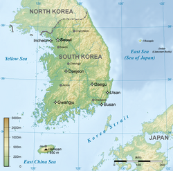 An enlargeable basic map of South Korea