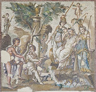 Ancient Greek mosaic from Antioch dating to the second century AD, depicting the Judgment of Paris