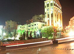 Night View of the university's Bloc B in Beirut.