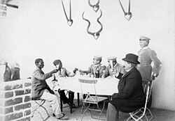 Theodor Leutwein toasting Hendrik Witbooi in 1896