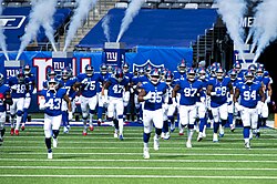 The Giants take the field against the Washington Football Team in 2020