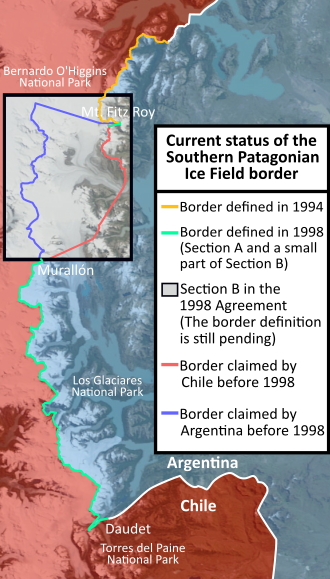 This map shows section A and B of the agreement