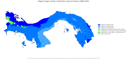 Panama map of Köppen climate classification