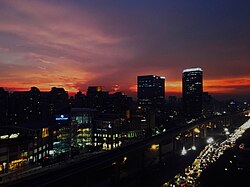 Gurgaon skyline at dusk