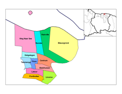 Ressorten of the Paramaribo district.