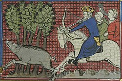 John II hunting, French manuscript of the 14th Century