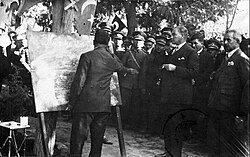 Mustafa Kemal in Sivas during the campaign for the new Turkish alphabet. 19-20 September 1928.