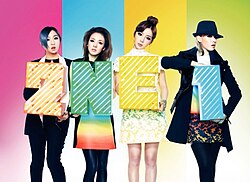 2NE1 promoting "Scream" in 2012