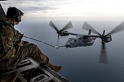 CV-22 refuels during operation Freedom Shield 23
