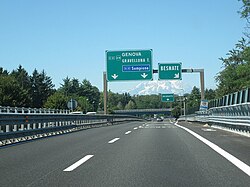 The Autostrada dei Laghi ('Lakes Motorway'; part of the A8 and A9), the first motorway built in the world[220]