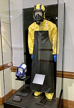 The gas mask worn when characters cook methamphetamine in Breaking Bad is on display at the Mob Museum in Las Vegas.