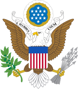 A different version of the greater coat of arms found on the seal of the Executive Office of the President of the United States and the flag of the Secretary of State.