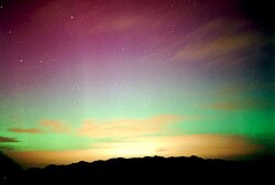 Aurora australis appearing from Stewart Island/Rakiura in the south of New Zealand