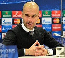 Pep Guardiola, former Barcelona manager, who achieved the first international sextuple in 2009.
