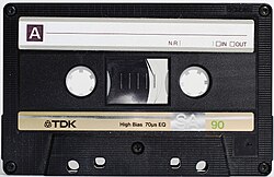 A TDK SA-90 compact cassette