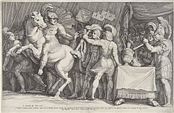 Image of Marcus Furius Camillus arriving in Rome.