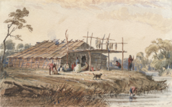 Permanent Residence, Santee Dakota, by Seth Eastman 1846